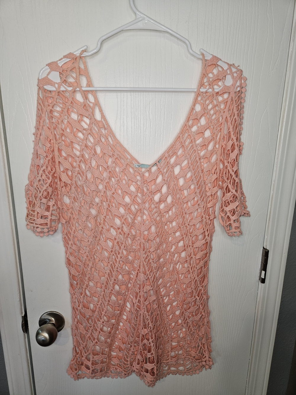 Maurices Peach Crochet Tunic Top